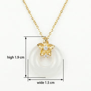 Floral Blossom Circle Pendant Necklace – sterling silver necklace, side detail