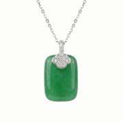 Jade Cloud Shape Pendant Necklace – jade necklace, side detail