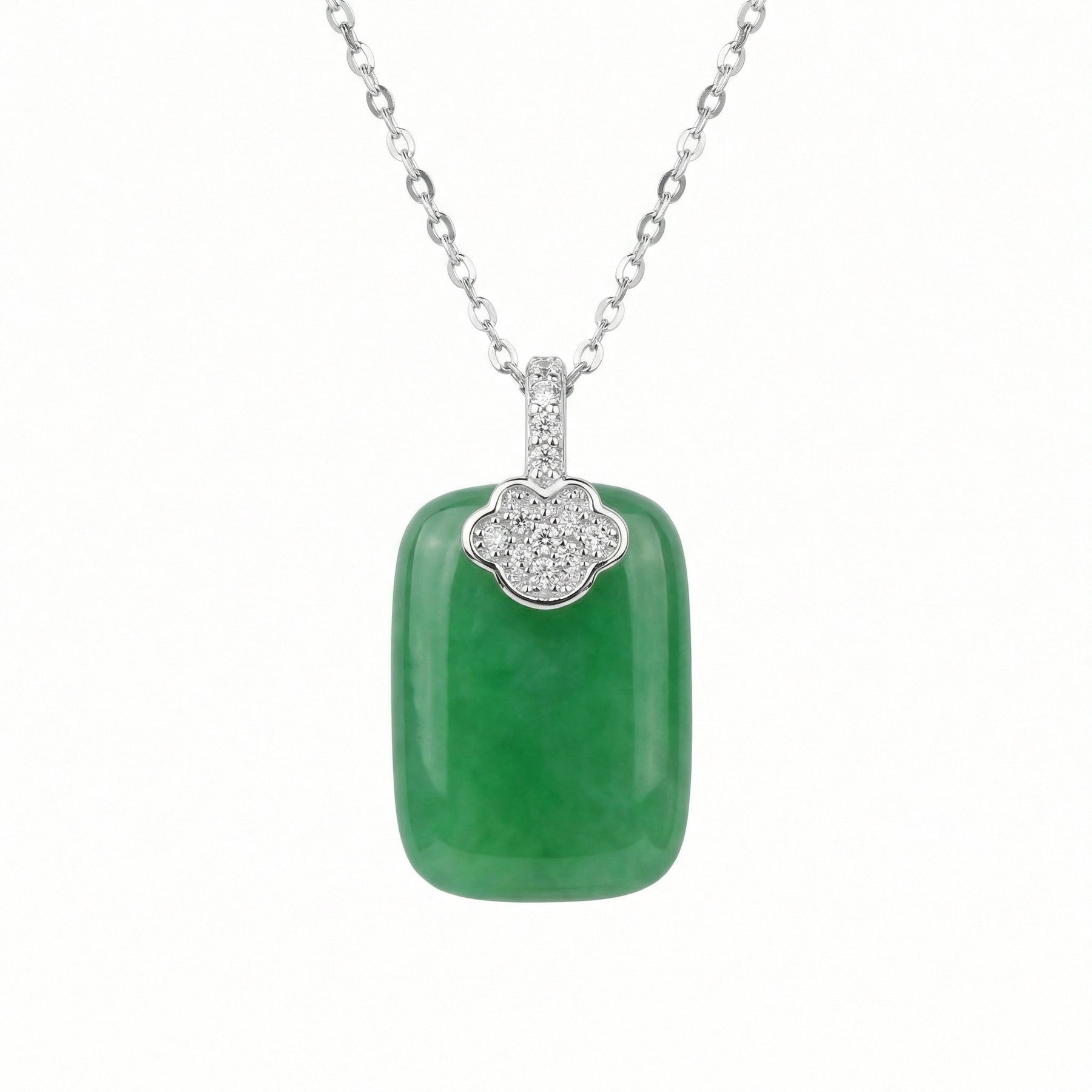 Jade Cloud Shape Pendant Necklace – jade necklace, side detail
