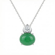 Jade Teardrop Sparkling stone Necklace – jade necklace