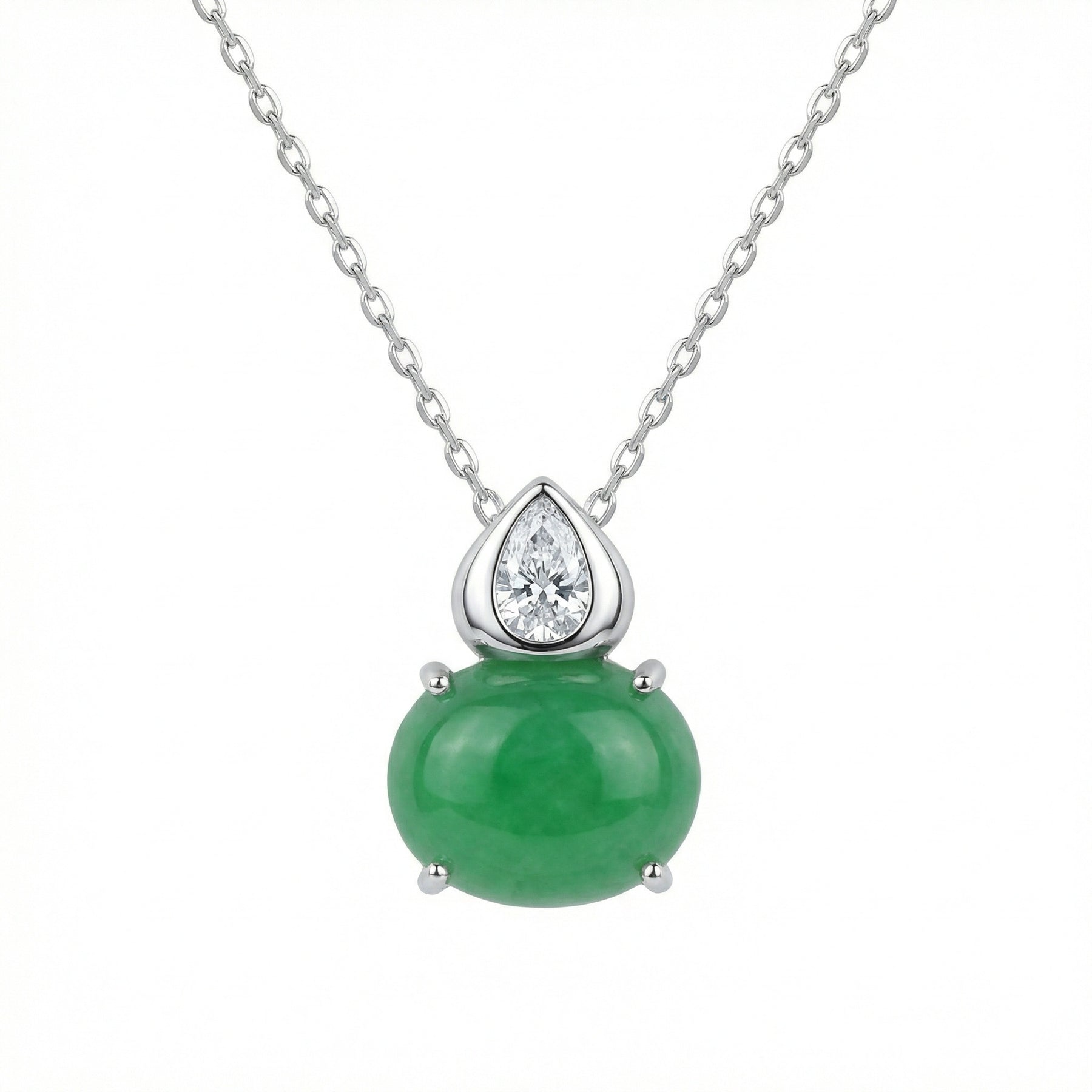 Jade Teardrop Sparkling stone Necklace – jade necklace