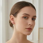 Floral Drop Huggie Hoop Earrings – sterling silver earrings