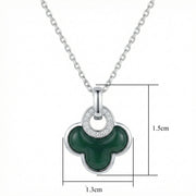 Malachite Clover Pendant Necklace – sterling silver necklace
