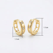 Milgrain Detail Huggie Hoop Earrings – sterling silver earrings, side detail