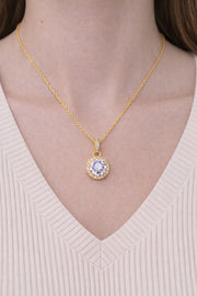 Stainless Steel Baguette Necklace – stainless steel necklace, side detail