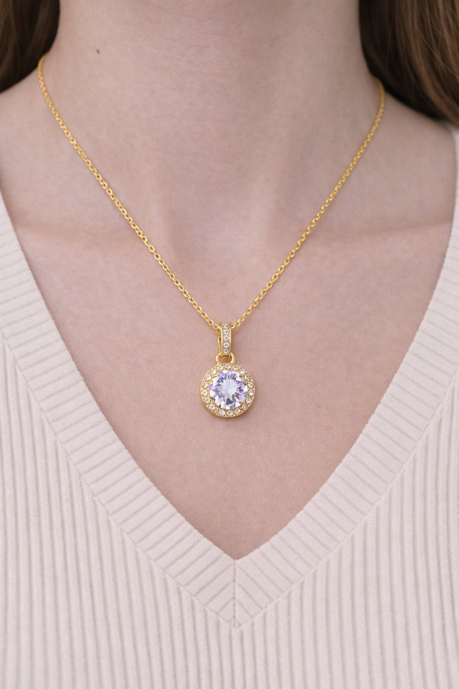 Stainless Steel Baguette Necklace – stainless steel necklace, side detail