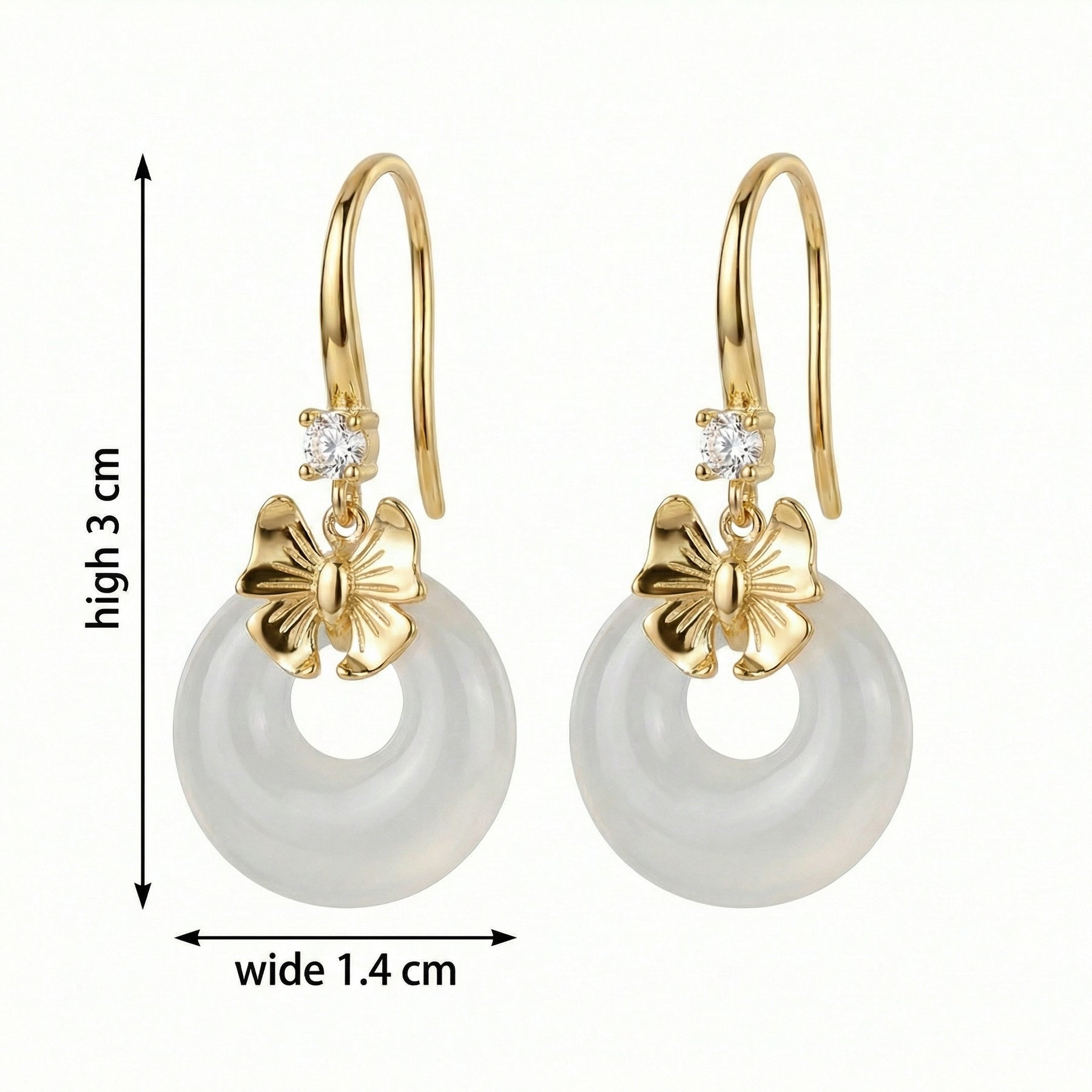 Bow Accent Drop Earrings – sterling silver earrings, close-up