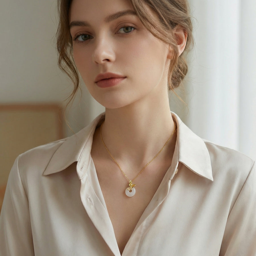 Butterfly Enamel Pendant Necklace – sterling silver necklace