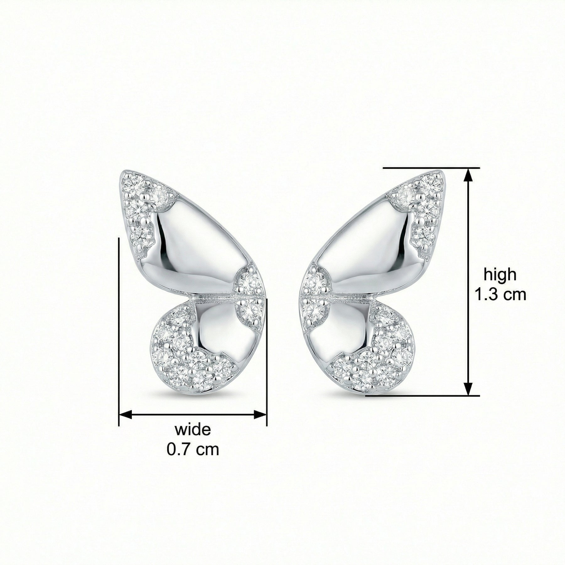 Butterfly Wing Studs, White Metal – sterling silver earrings