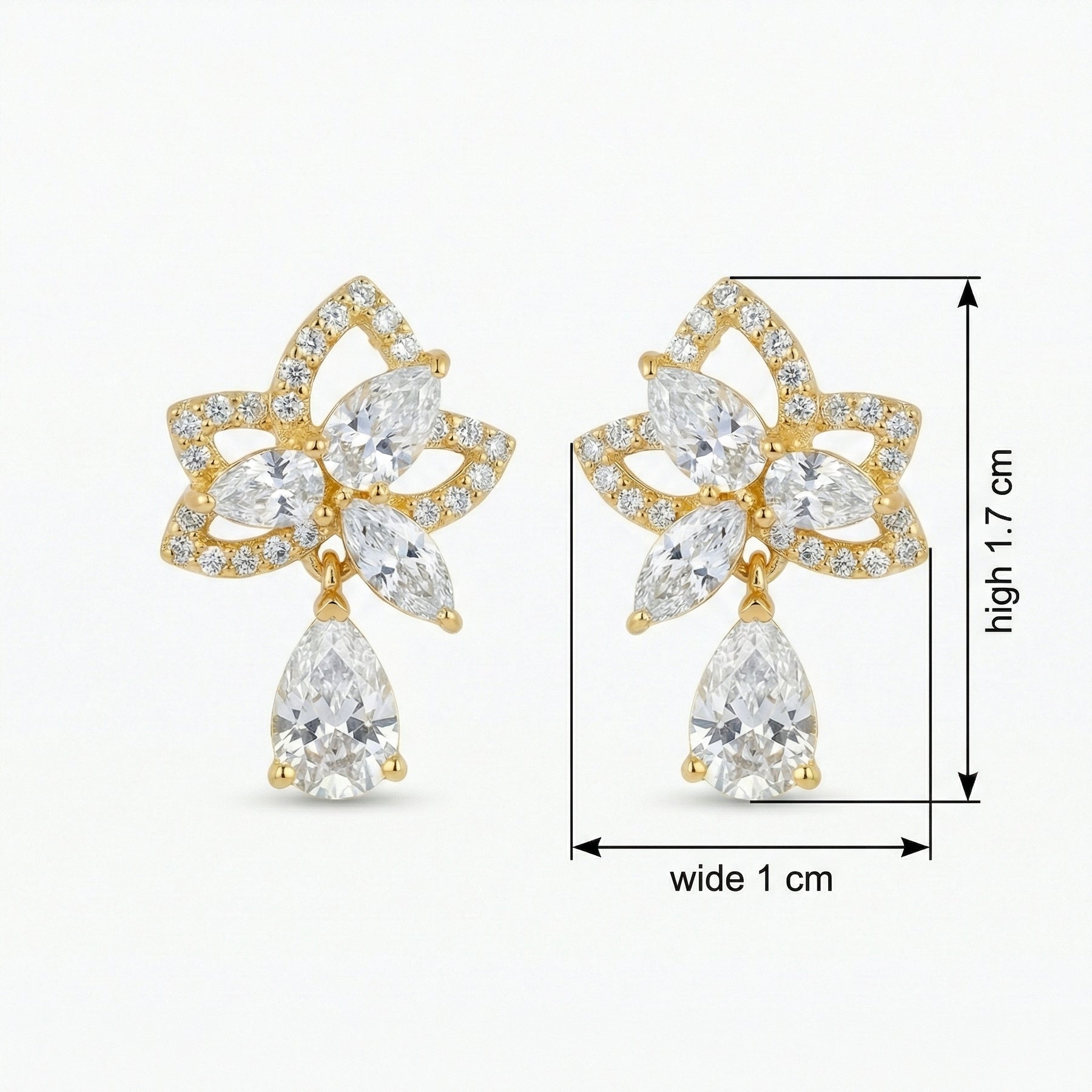 Marquise Butterfly Silhouette Earrings – sterling silver earrings, front view