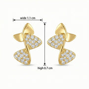 Abstract Musical Note Stud Earrings – sterling silver earrings, side detail