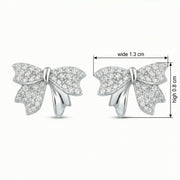 Pavé Ribbon Bow Stud Earrings – sterling silver earrings