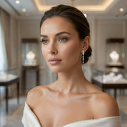 Crystal Dangle Earrings for Bridal Wear – crystal earrings, front view