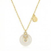 Gourd and Fortune Coin Necklace – sterling silver necklace
