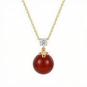 Red Gemstone Knot Pendant Necklace – sterling silver necklace