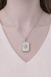 Stainless Steel North Star Necklace – stainless steel necklace, side detail