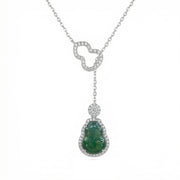 Green Jade Laughing Buddha Necklace – jade necklace, front view