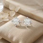 Mother-of-Pearl Clover Stud Earrings – mother-of-pearl earrings, side detail
