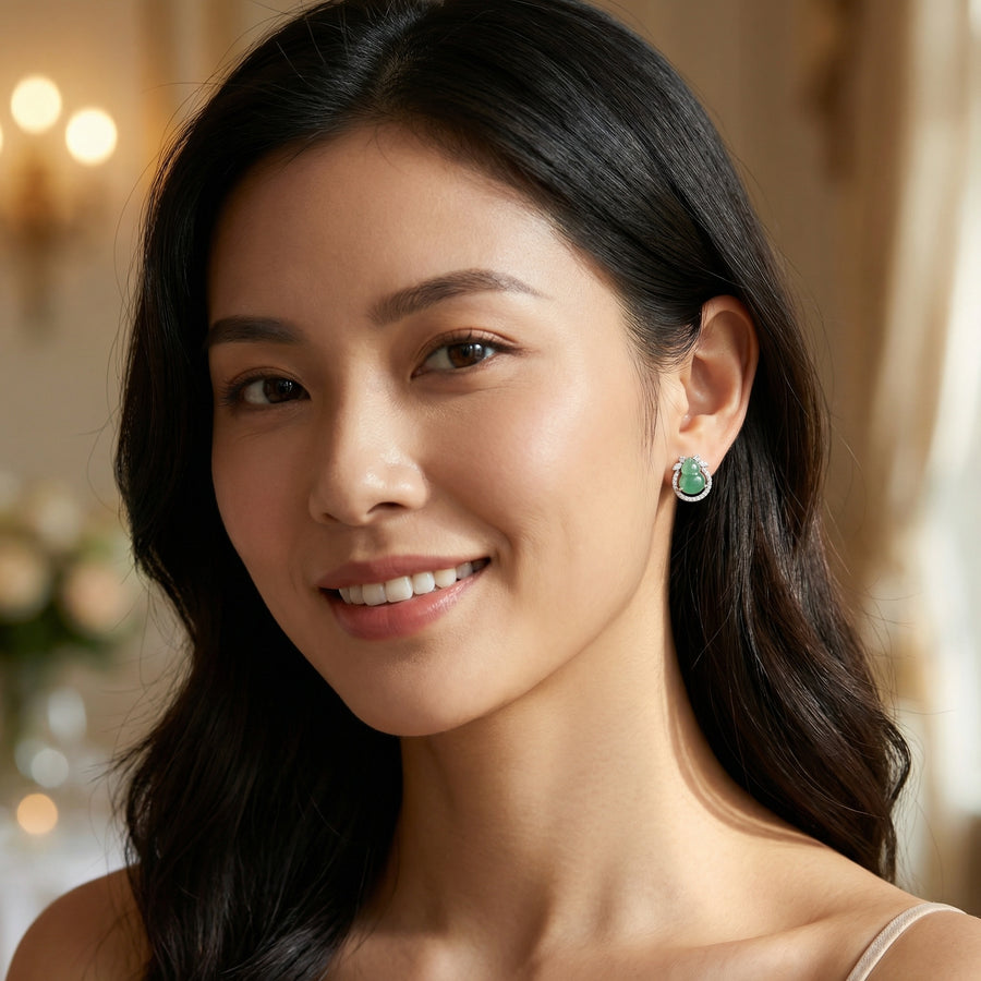 Jadeite Gourd Stud Earrings – jade earrings