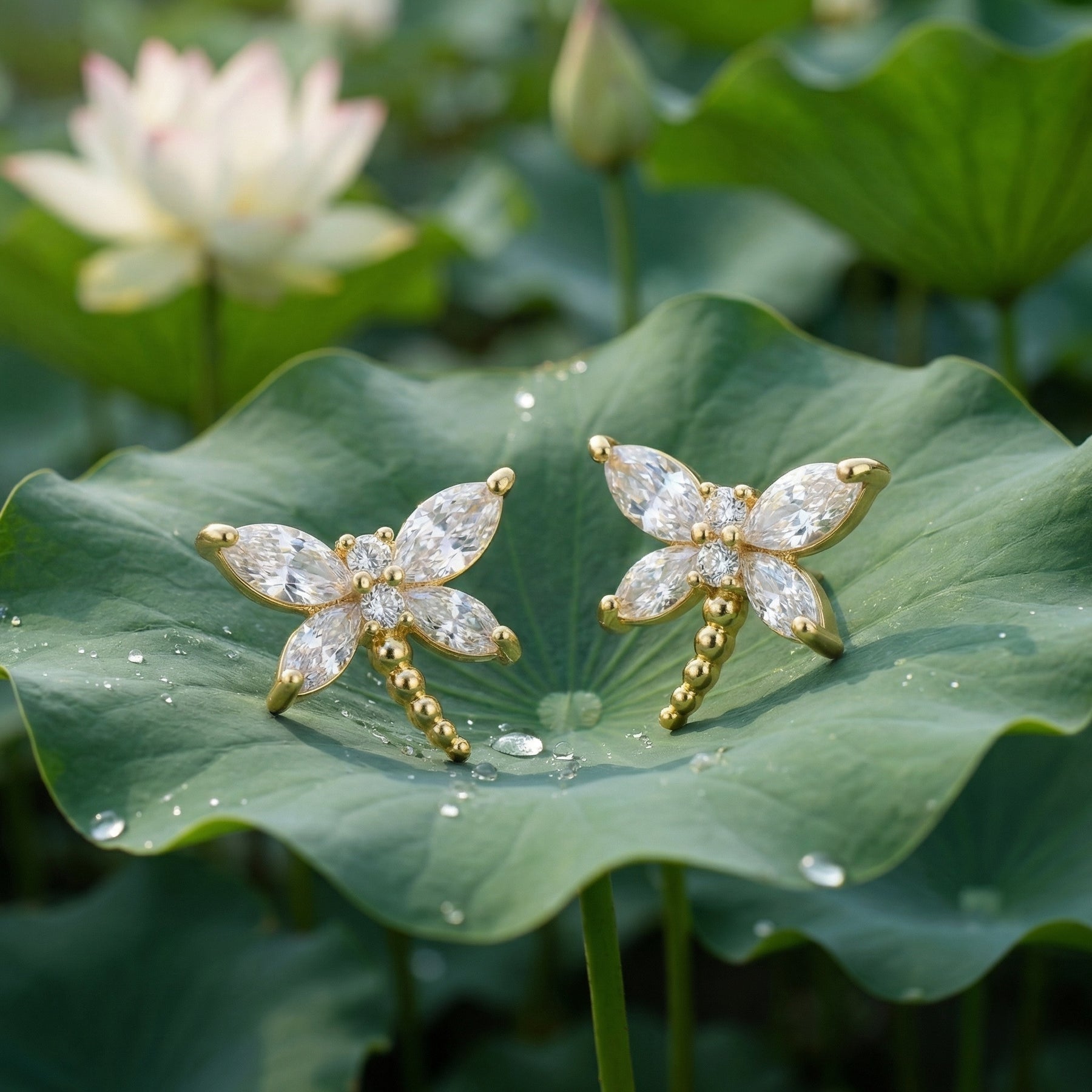 Marquise Crystal Dragonfly Studs – crystal earrings