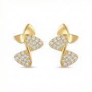 Abstract Musical Note Stud Earrings – sterling silver earrings, close-up