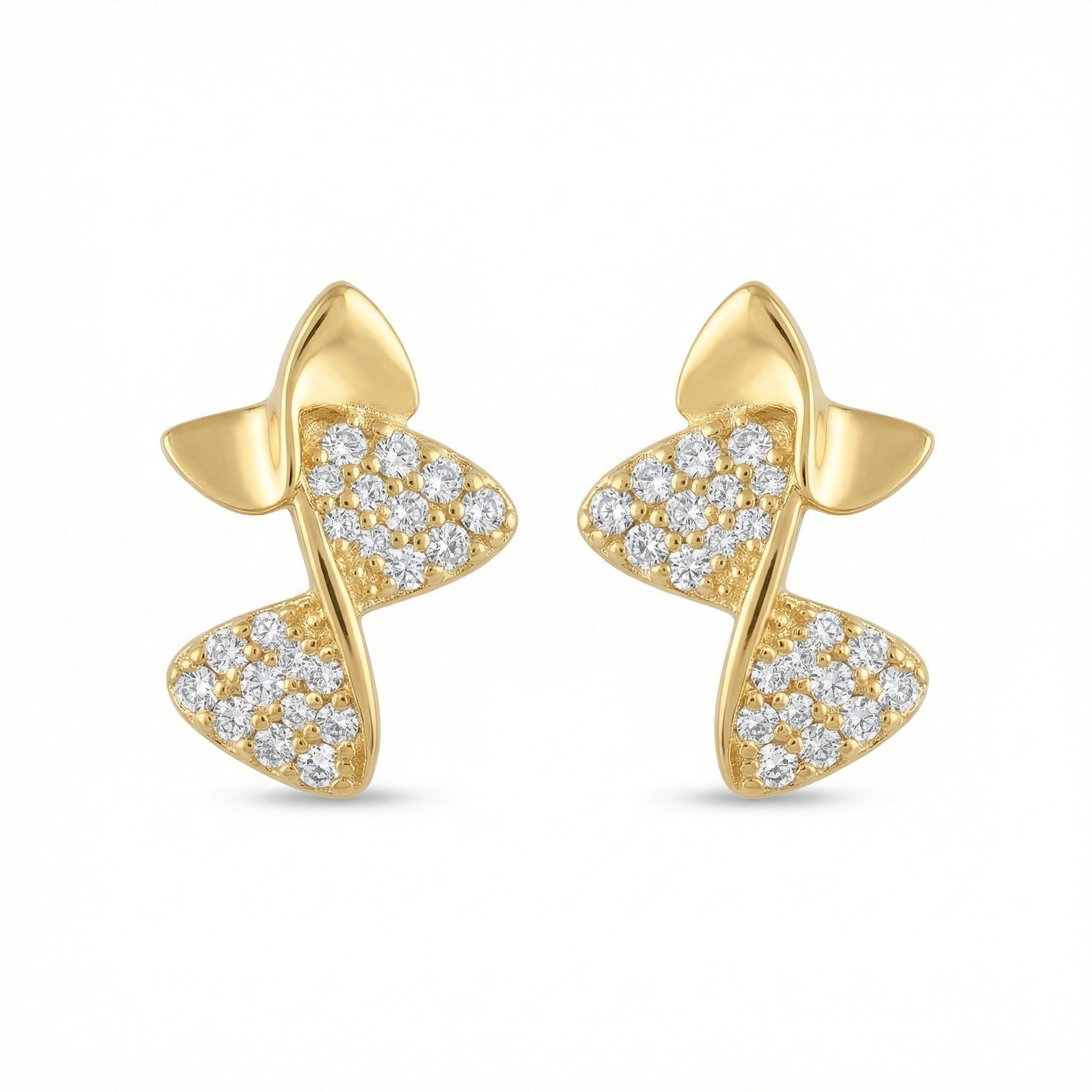 Abstract Musical Note Stud Earrings – sterling silver earrings, close-up