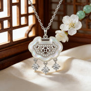Ruyi Longevity Lock Pendant Necklace – mother-of-pearl necklace