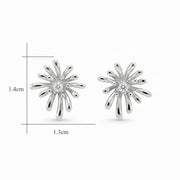 Sunburst Stud Earrings – sterling silver earrings, close-up