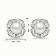 Floral Pearl Stud Earrings – pearl earrings