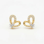 Heart-Shaped Clear Gemstone Studs – sterling silver earrings