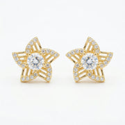 Celestial Star Stud Earrings – sterling silver earrings, front view