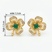 Shamrock Filigree Stud Earrings – sterling silver earrings, front view
