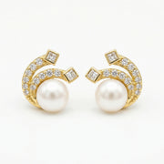 Pearl Swirl Stud Earrings, Lustrous – pearl earrings