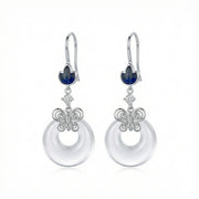 Butterfly Jade Donut Drop Earrings – jade earrings, front view
