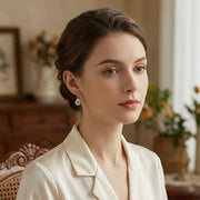Bow Accent Drop Earrings – sterling silver earrings, side detail