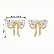 Pear-Cut Bow Stud Earrings – sterling silver earrings