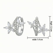 Flower and Butterfly Huggie Hoop Earrings – sterling silver earrings