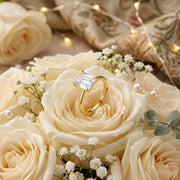 Gold-Plated Ring, Square-Cut Centerpiece – gold-plated ring, side detail
