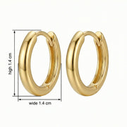 Small Polished Huggie Hoop Earrings – sterling silver earrings, front view