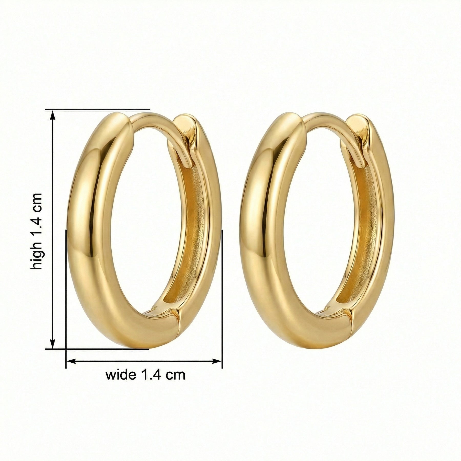 Small Polished Huggie Hoop Earrings – sterling silver earrings, front view