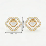 Heart Mother-of-Pearl Ruyi Studs – mother-of-pearl earrings, close-up