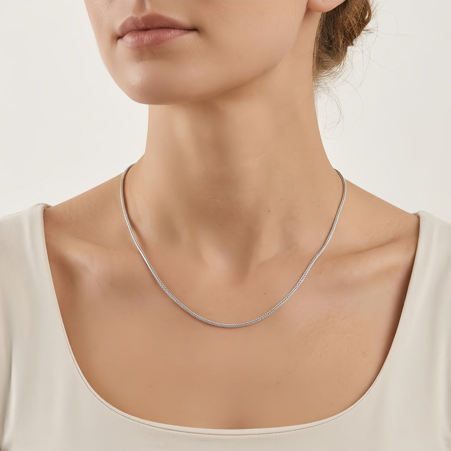 Twisted Rope Chain with S Pendant – sterling silver necklace