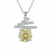 Citrine-Tone Spiral Pendant Necklace – sterling silver necklace