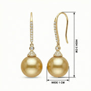 South Sea Champagne Pearl Drops – pearl earrings, side detail