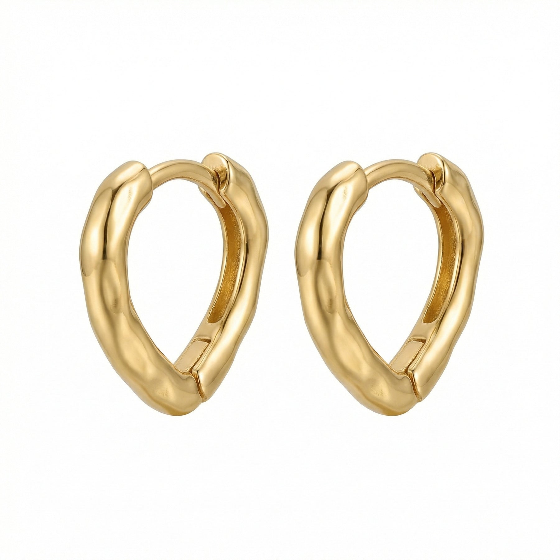 Molten Texture Huggie Hoop Earrings – sterling silver earrings