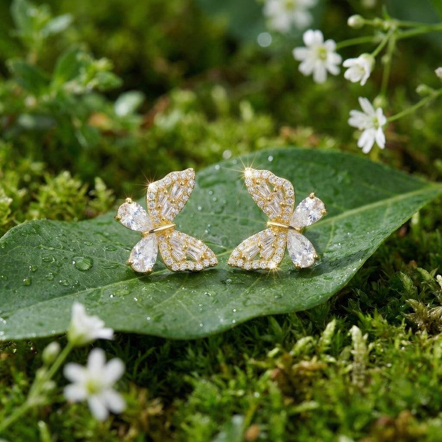 Butterfly Pear-Cut Crystal Studs – crystal earrings