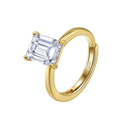 Gold-Plated Ring, Square-Cut Centerpiece – gold-plated ring, front view