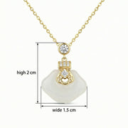 Organic White Gemstone Pendant Necklace – sterling silver necklace, front view