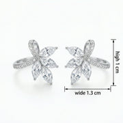 Marquise Floral Ribbon Stud Earrings – sterling silver earrings