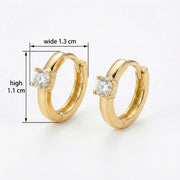 Sparkling Round-Cut Hoop Earrings – sterling silver earrings, front view
